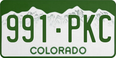 CO license plate 991PKC