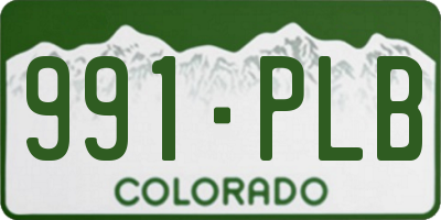 CO license plate 991PLB
