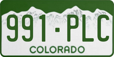CO license plate 991PLC