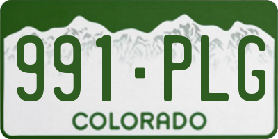 CO license plate 991PLG