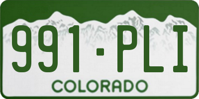CO license plate 991PLI