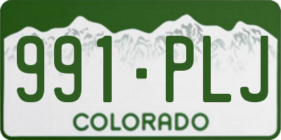 CO license plate 991PLJ