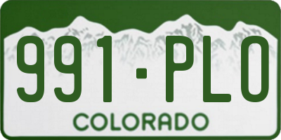 CO license plate 991PLO