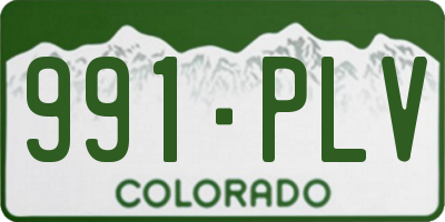 CO license plate 991PLV