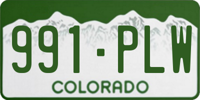 CO license plate 991PLW