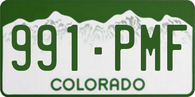 CO license plate 991PMF