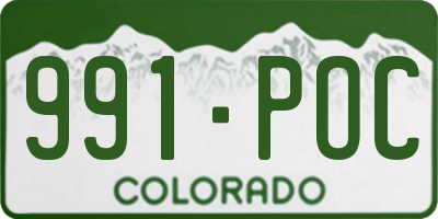 CO license plate 991POC