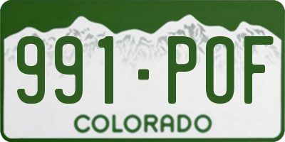 CO license plate 991POF