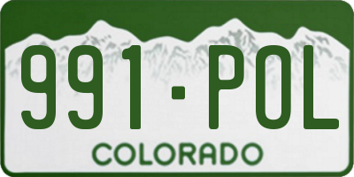 CO license plate 991POL