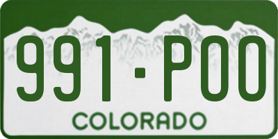 CO license plate 991POO