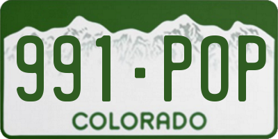 CO license plate 991POP