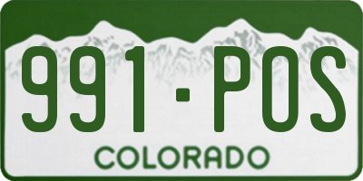 CO license plate 991POS