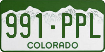 CO license plate 991PPL