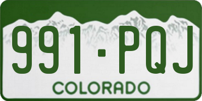 CO license plate 991PQJ