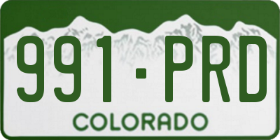 CO license plate 991PRD