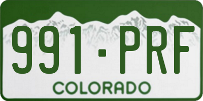 CO license plate 991PRF