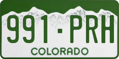 CO license plate 991PRH