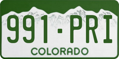 CO license plate 991PRI