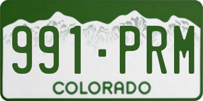 CO license plate 991PRM