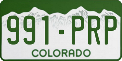 CO license plate 991PRP