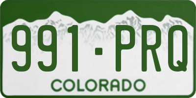 CO license plate 991PRQ