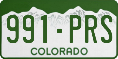 CO license plate 991PRS