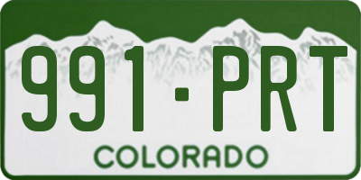 CO license plate 991PRT