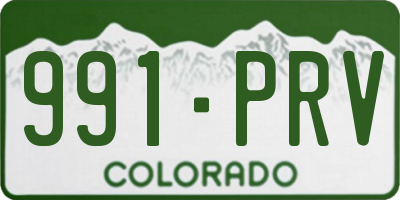 CO license plate 991PRV