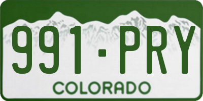 CO license plate 991PRY