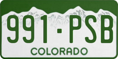CO license plate 991PSB