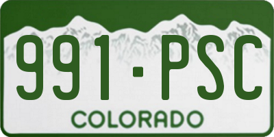 CO license plate 991PSC