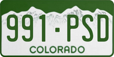 CO license plate 991PSD