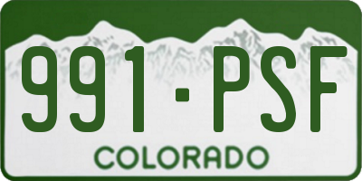 CO license plate 991PSF
