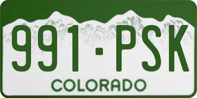 CO license plate 991PSK