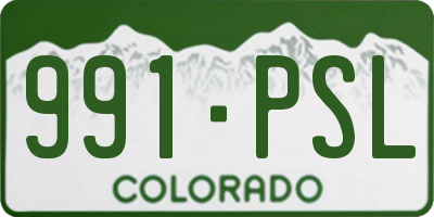 CO license plate 991PSL