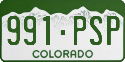 CO license plate 991PSP