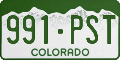 CO license plate 991PST