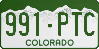 CO license plate 991PTC