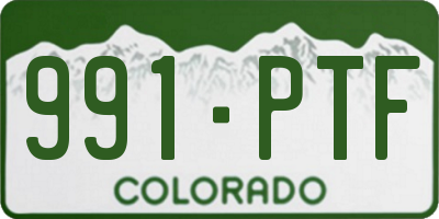 CO license plate 991PTF