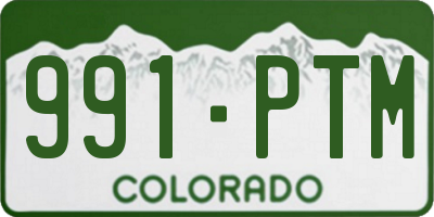 CO license plate 991PTM