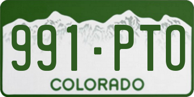 CO license plate 991PTO