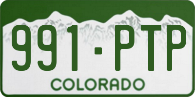 CO license plate 991PTP