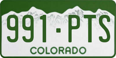 CO license plate 991PTS