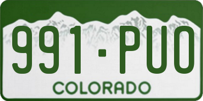CO license plate 991PUO