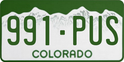 CO license plate 991PUS
