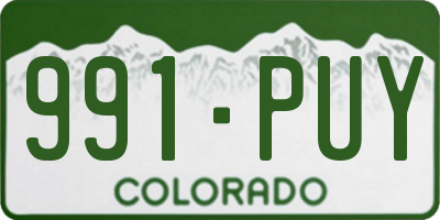CO license plate 991PUY