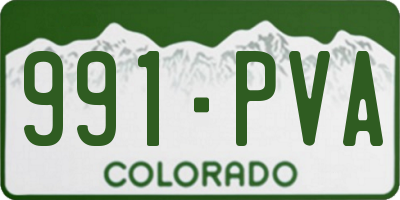 CO license plate 991PVA