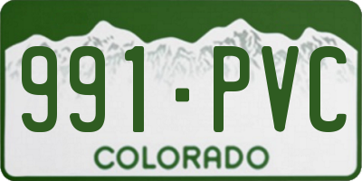 CO license plate 991PVC