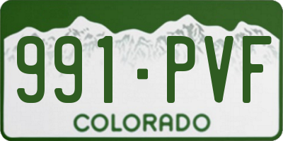 CO license plate 991PVF