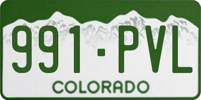 CO license plate 991PVL